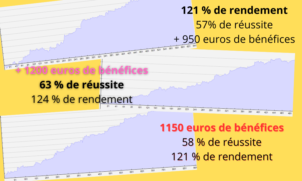 1150 euros de benefices 58 de reussite 121 de rendement